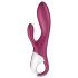 Satisfyer Heated Affair - Vibrador rojo con estimulador de clítoris y calor
