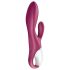 Satisfyer Heated Affair - Vibrador rojo con estimulador de clítoris y calor