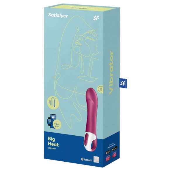 Satisfyer Big Heat - vibrador punto G recargable con calor - silicona roja