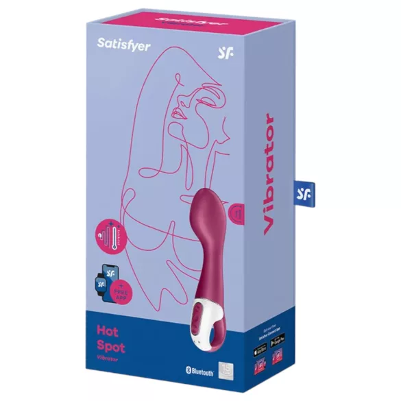 Satisfyer Hot Spot - vibrador punto G recargable con calor - silicona roja