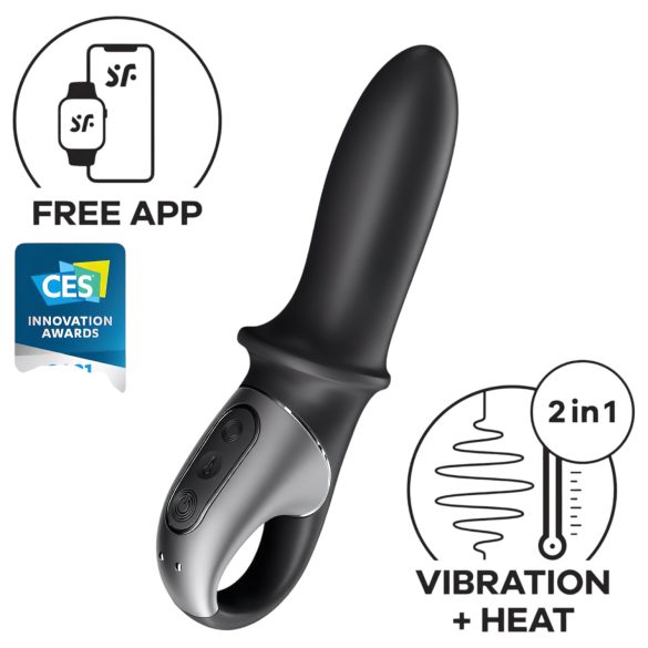Satisfyer Hot Passion - vibrador anal calentador inteligente (negro)