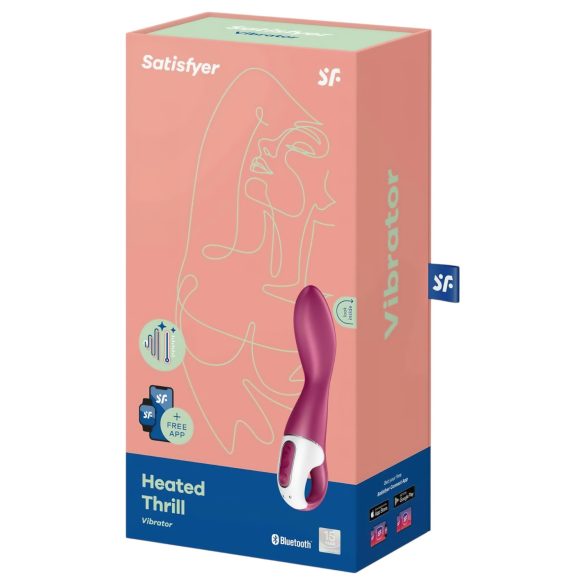 Satisfyer Heated Thrill - vibrador inteligente con calor - silicona roja