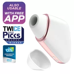  Satisfyer Love Triangle - Estimulador de clítoris por ondas de aire controlado por app (blanco)