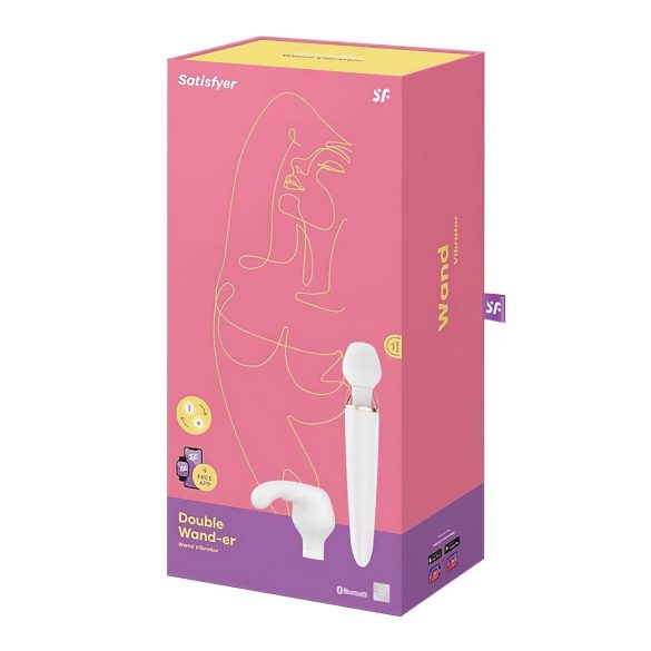 Satisfyer Double Wand-er - vibrador masajeador inteligente - blanco