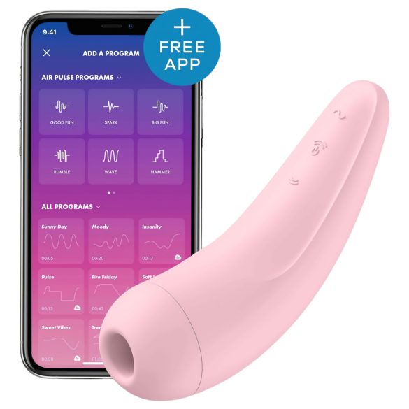 Satisfyer Curvy 2+ - Estimulador Inteligente de Clítoris por Oleadas de Aire (Rosa)