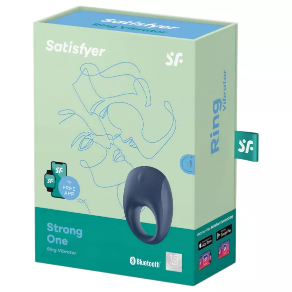 Satisfyer Strong One - anillo vibrador inteligente para pene - silicona azul