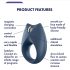 Satisfyer Royal One - anillo vibrador inteligente (azul)