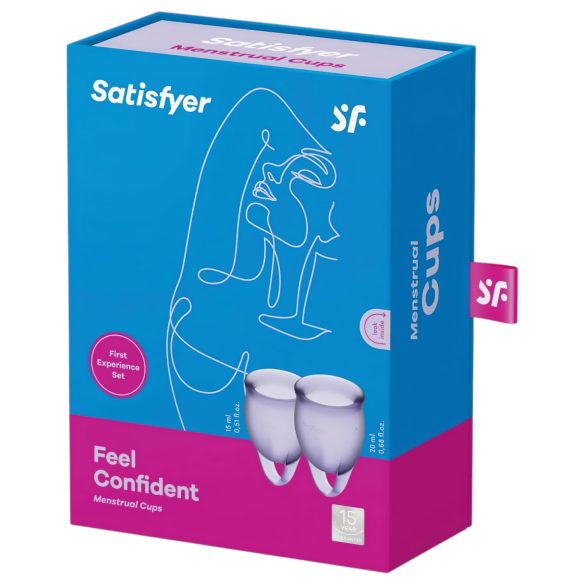 Satisfyer Feel Confident - copa menstrual set - silicona - lila