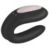 Satisfyer Double Joy - vibrador doble inteligente e impermeable (negro)