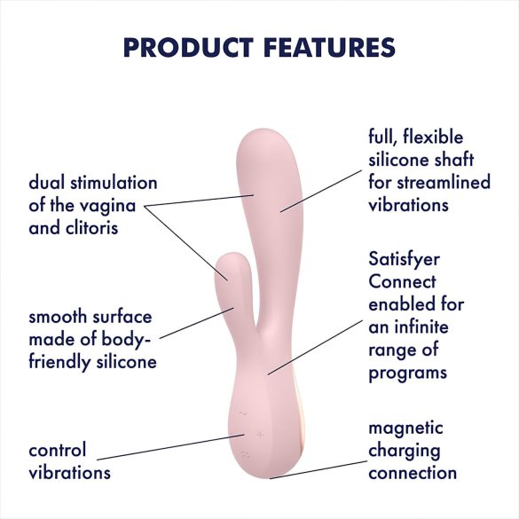 Satisfyer Mono Flex - vibrador inteligente resistente al agua (rosa)