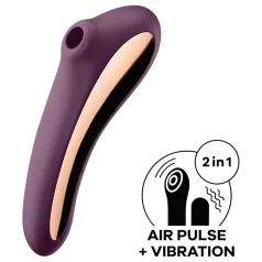   Satisfyer Dual Kiss - 2 en 1, vibrador vaginal y de clítoris (lila)