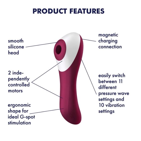 Satisfyer Dual Crush - vibrador vaginal y de clítoris recargable - rojo