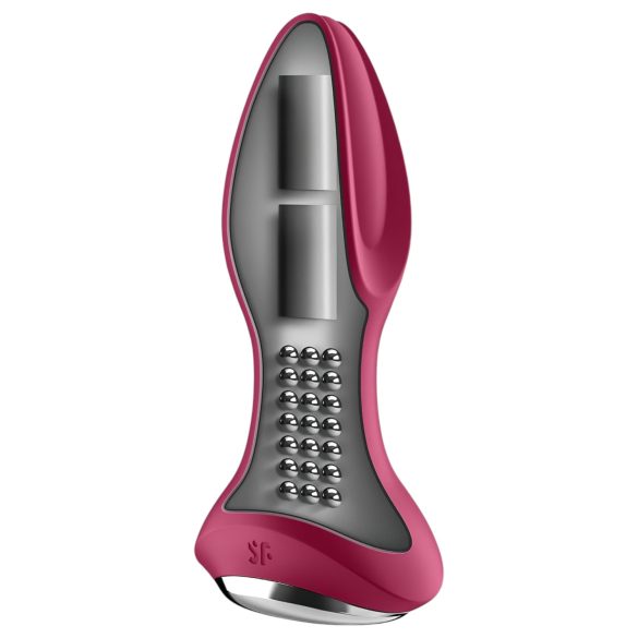 Satisfyer Rotator Plug 2 - vibrador anal con cuentas recargable (rojo)