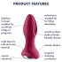 Satisfyer Rotator Plug 2 - vibrador anal con cuentas recargable (rojo)