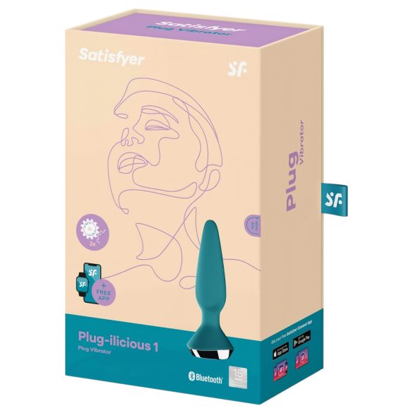 Satisfyer Plug-ilicious 1 - plug anal vibrador inteligente - silicona verde