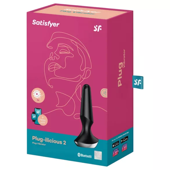 Satisfyer Plug-ilicious 2 - vibrador anal inteligente (negro)