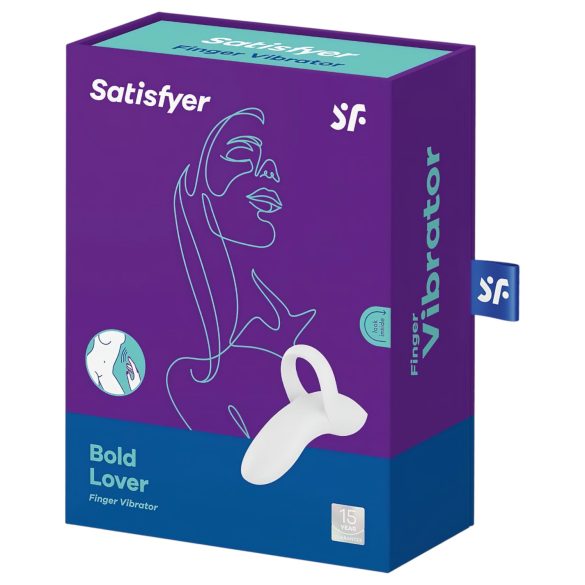 Satisfyer Bold Lover - vibrador para dedo recargable impermeable blanco