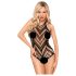 Penthouse Go Hotter - body negro con cuello halter y tejido de red