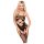 Penthouse Hot Nightfall - Conjunto negro de malla abierta y ondulada - XL