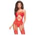 Penthouse Caliente Noche - Conjunto de Red Ondulado y Abierto (Rojo)