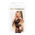 Penthouse Hottie - Conjunto de Encaje con Tirantes y Red (Negro)
