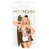 Penthouse Teaser - Conjunto de 3 piezas de mucama (blanco y negro)