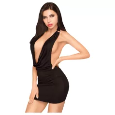   Penthouse - vestido lencero con cuello halter y tanga - negro