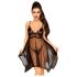 Penthouse Naughty Doll - vestido de encaje y tanga (negro) - M/L