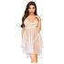 Muñeca Traviesa Penthouse - vestido de encaje y tanga (blanco) - M/L