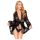 Penthouse Hypnotic Power - bata corto de encaje y tanga (negro)