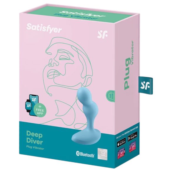 Satisfyer Deep Diver - vibrador anal bluetooth - silicona azul