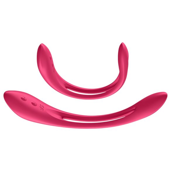 Satisfyer - Vibrador flexible recargable para pareja - silicona roja