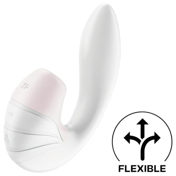 Satisfyer Supernova - vibrador 2en1 recargable de aire (blanco)