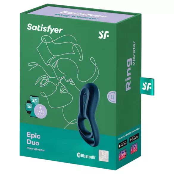 Satisfyer Epic Duo - Anillo vibrador para pene con control por app, para hombres (negro)