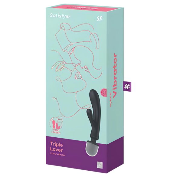 Satisfyer Triple Lover - Vibrador masajeador punto G y clítoris - plata
