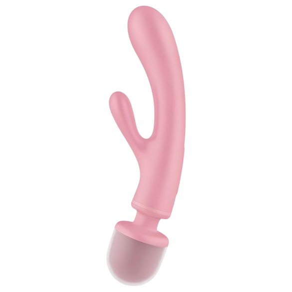 Satisfyer Triple Lover - Vibrador masajeador punto G y clítoris - silicona rosa