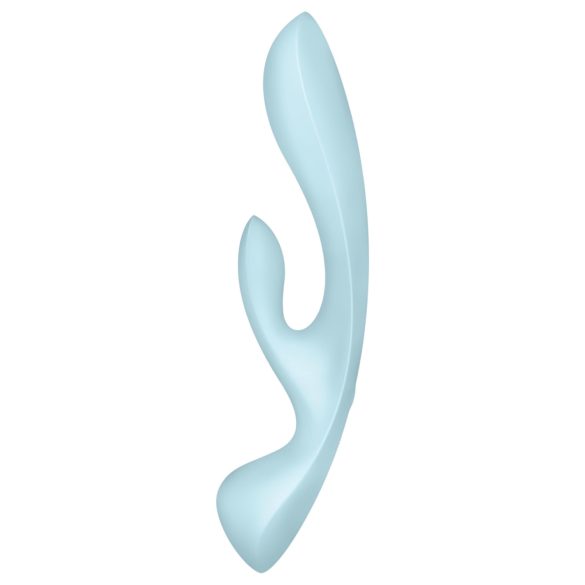 Satisfyer Triple Oh - vibrador recargable con estimulador de clítoris - azul