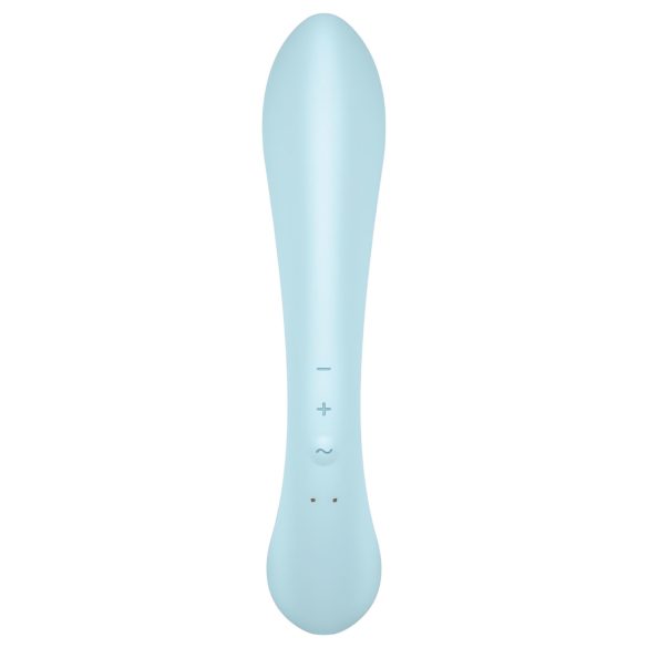 Satisfyer Triple Oh - vibrador recargable con estimulador de clítoris - azul