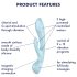 Satisfyer Triple Oh - Vibrador recargable con brazo para clítoris (azul)