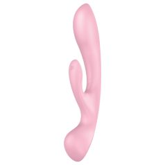  Satisfyer Triple Oh - vibrador rosa con brazo de clítoris recargable