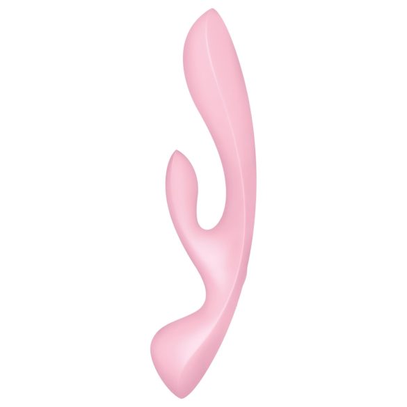 Satisfyer Triple Oh - vibrador recargable con brazo para clítoris - rosa
