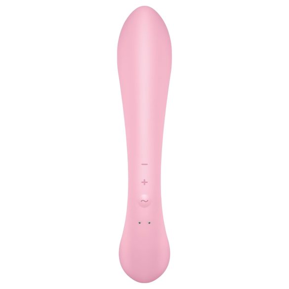 Satisfyer Triple Oh - vibrador recargable con brazo para clítoris - rosa