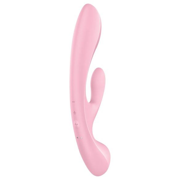 Satisfyer Triple Oh - vibrador recargable con brazo para clítoris - rosa