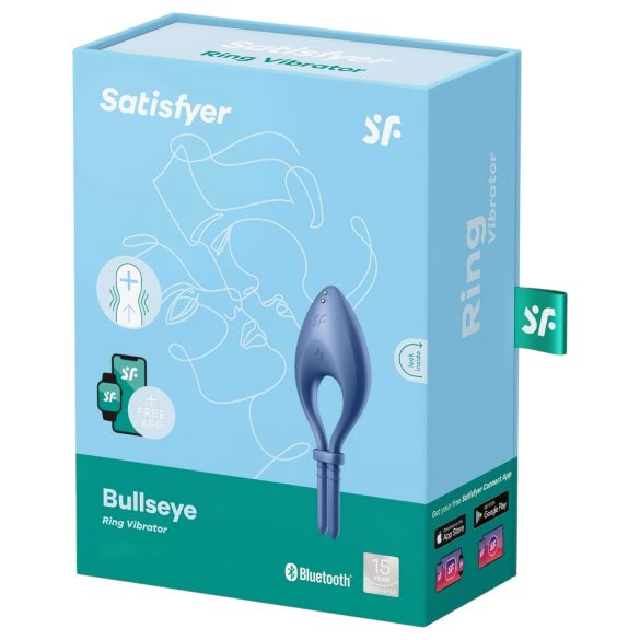 Satisfyer Bullseye - anillo vibrador inteligente para pene - silicona azul