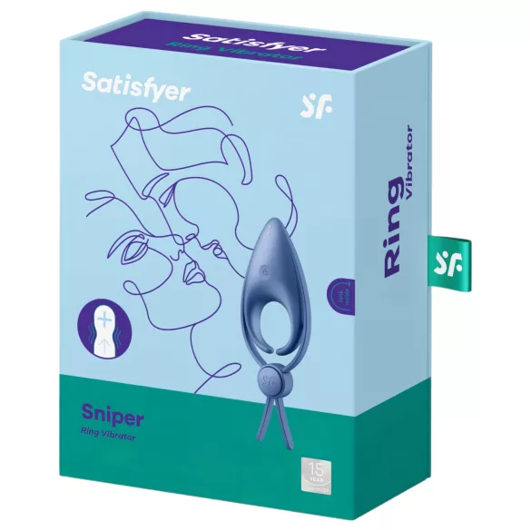 Satisfyer Sniper - anillo vibrador para pene recargable - silicona azul