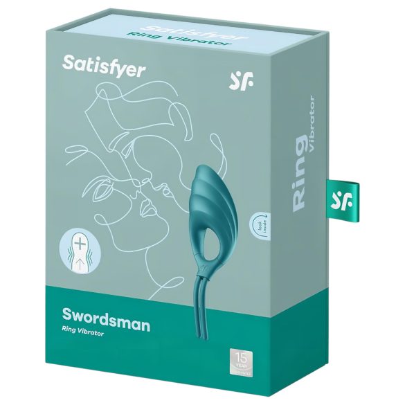 Satisfyer Swordsman - anillo vibrador para pene recargable - silicona verde