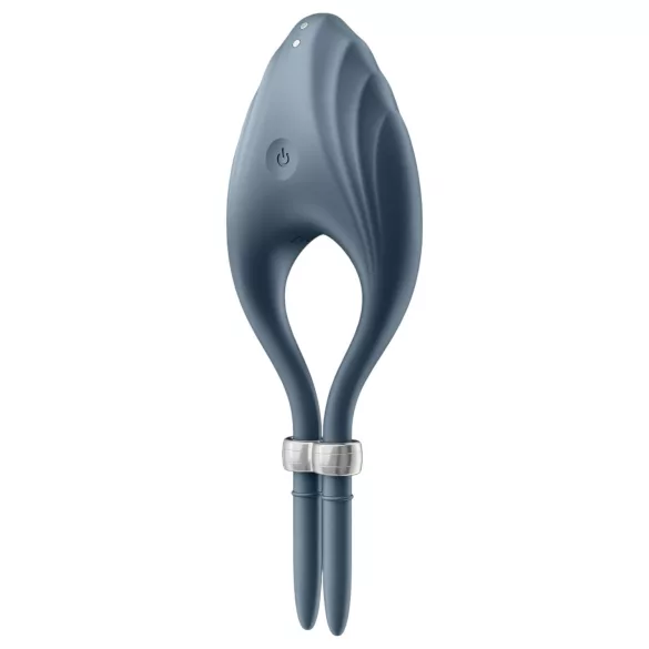 Satisfyer Duelist - anillo vibrador recargable para pene - silicona gris