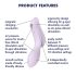 Satisfyer Curvy Trinity 2 - Vibrador 2 en 1 con ondas de aire (lila)