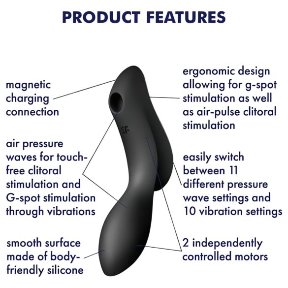 Satisfyer Curvy Trinity 2 - succionador y vibrador 2 en 1 - negro