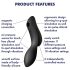 Satisfyer Curvy Trinity 2 - succionador y vibrador 2 en 1 - negro